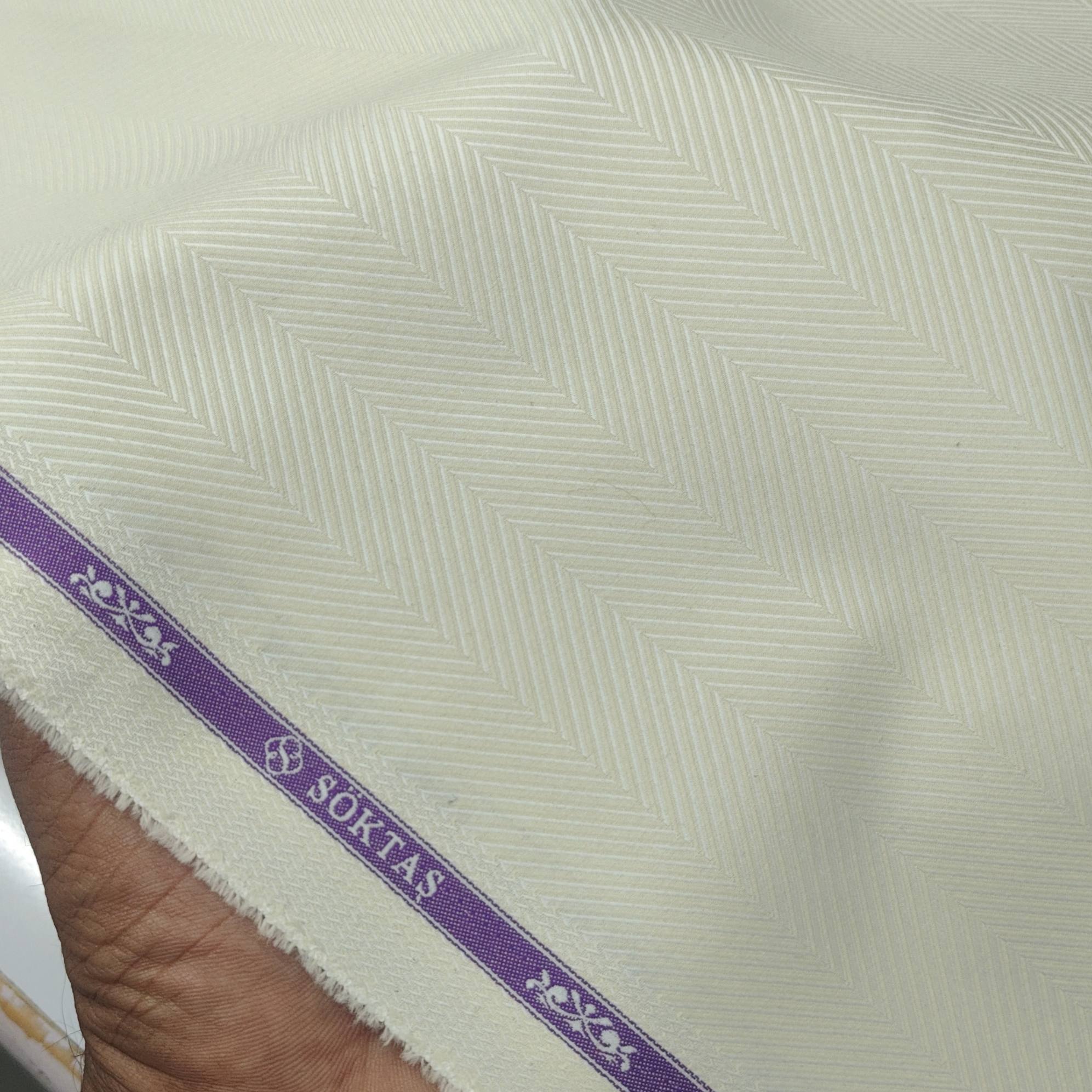 Shirt Fabric Soktas Finest Giza Cotton Herringbone Colour Ash Brown